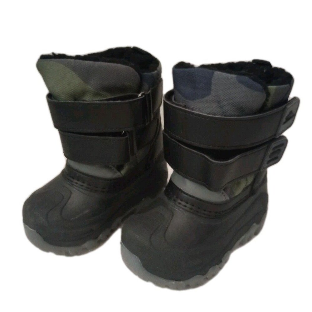High Sierra Black/Army Camo Snow Boots sz 6M Toddler